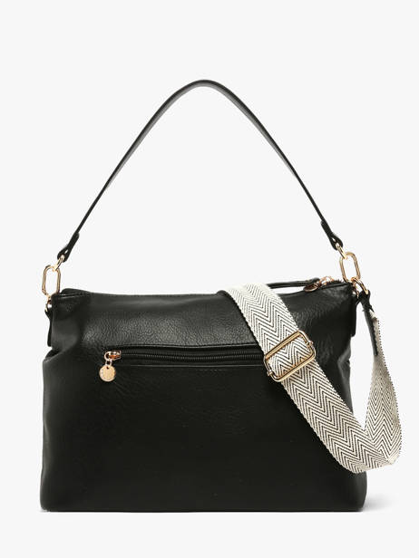 Schoudertas Zip Lulu castagnette Zwart zip ALCIDE ander zicht 4