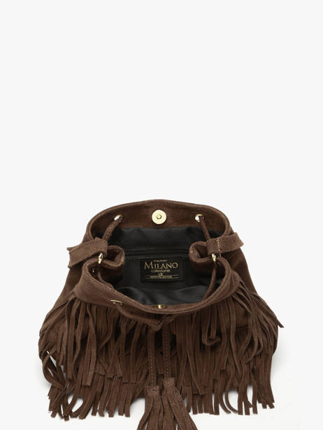 Cross Body Tas Velvet Leder Milano Bruin velvet VE24116O ander zicht 3