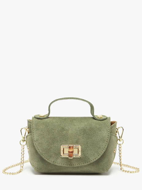Cross Body Tas Velvet Leder Milano Groen velvet VE24117