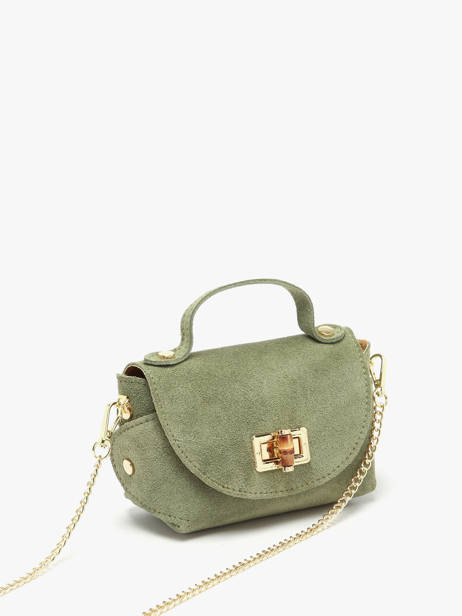 Cross Body Tas Velvet Leder Milano Groen velvet VE24117 ander zicht 2