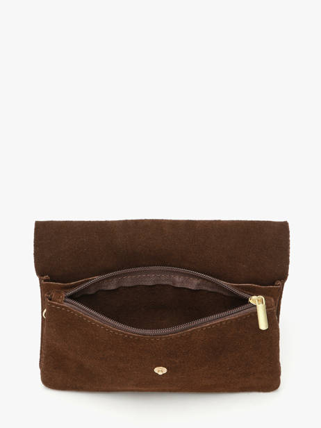 Cross Body Tas Velvet Leder Milano Bruin velvet VE23067O ander zicht 3