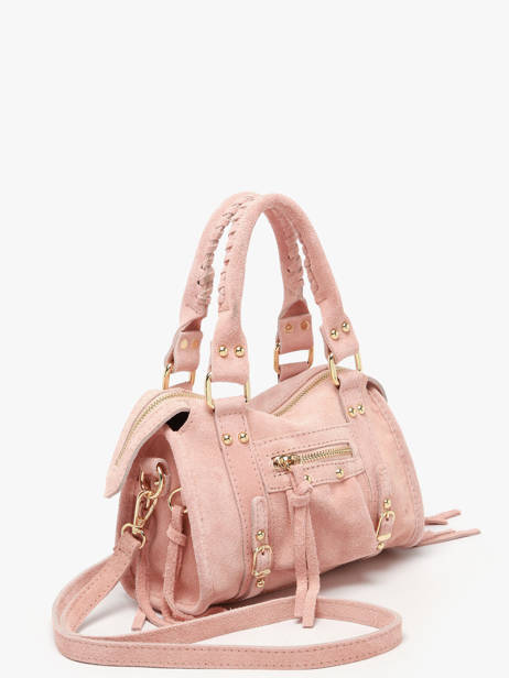 Cross Body Tas Velvet Leder Milano Roze velvet VE24092O ander zicht 2