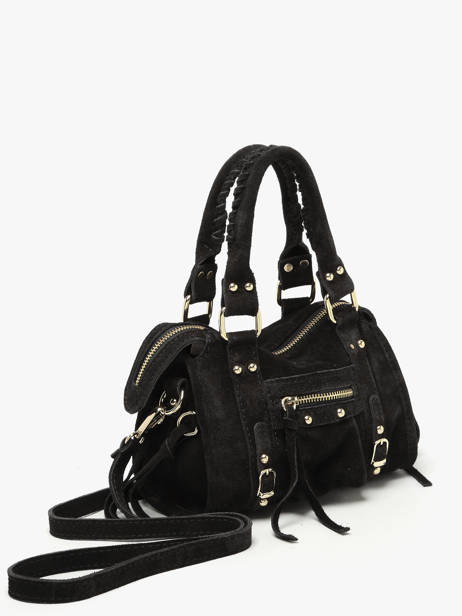 Cross Body Tas Velvet Leder Milano Zwart velvet VE24092O ander zicht 2