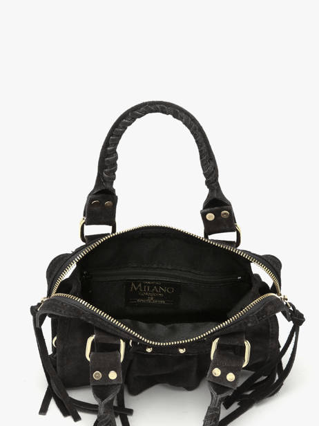 Cross Body Tas Velvet Leder Milano Zwart velvet VE24092O ander zicht 3