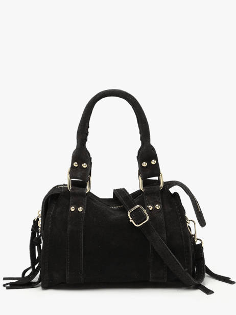 Cross Body Tas Velvet Leder Milano Zwart velvet VE24092O ander zicht 4