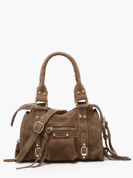 Cross Body Tas Velvet Leder Milano Beige velvet VE24092O
