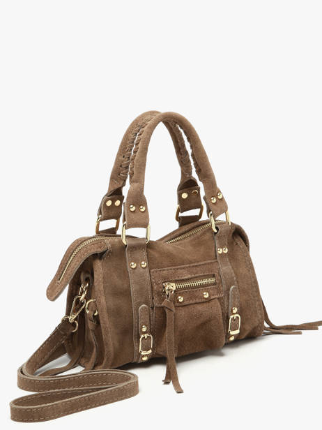 Cross Body Tas Velvet Leder Milano Beige velvet VE24092O ander zicht 2