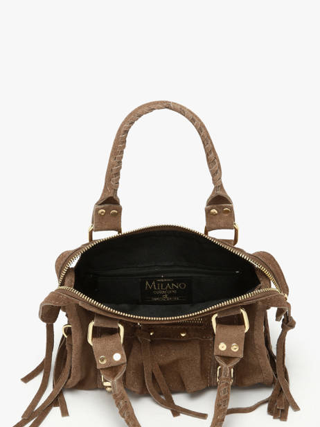 Cross Body Tas Velvet Leder Milano Beige velvet VE24092O ander zicht 3