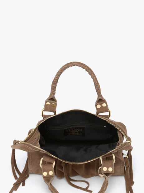 Cross Body Tas Velvet Leder Milano Beige velvet VE24093O ander zicht 3