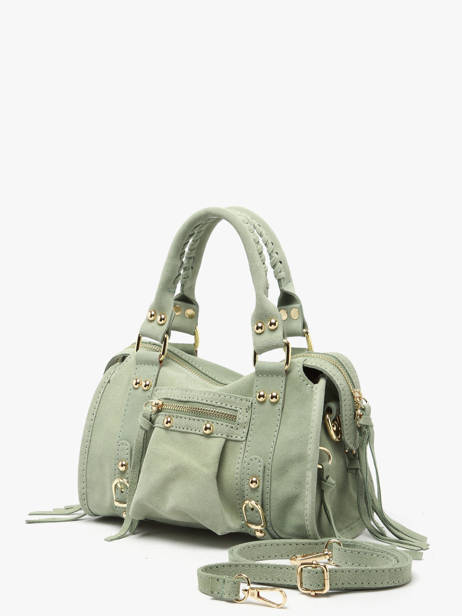 Cross Body Tas Velvet Leder Milano Groen velvet VE24093O ander zicht 2