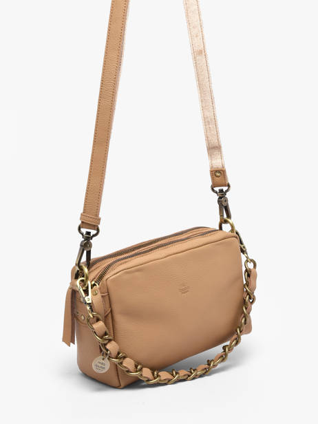Cross Body Tas Vintage Leder Mila louise Goud vintage 23673C1 ander zicht 1