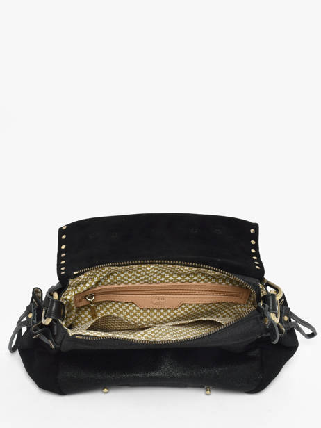 Cross Body Tas Vintage Leder Mila louise Zwart vintage 3861XVC ander zicht 2