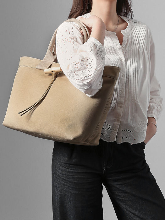 Longchamp Le roseau toile Handtas Beige