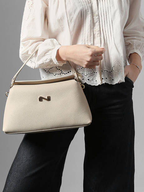 Schoudertas Freesia Leder Nathan baume Beige eden 4 ander zicht 1