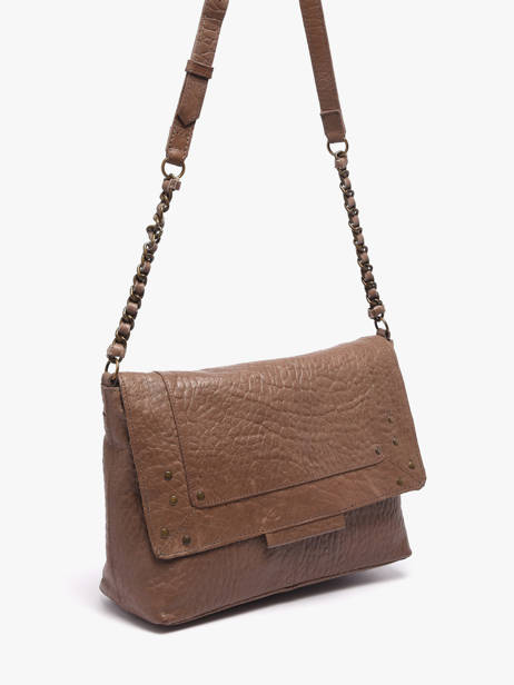 Cross Body Tas Felizia Leder Pieces Bruin felizia 17116819 ander zicht 1