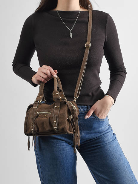 Cross Body Tas Velvet Leder Milano Beige velvet VE24092O ander zicht 1