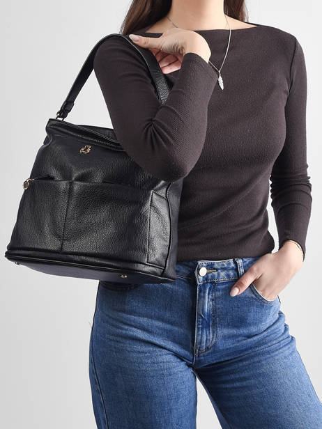 Schoudertas Soft Lulu castagnette Zwart soft AISSAM ander zicht 1