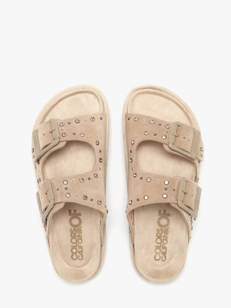 Sandalen Uit Leder Colors of california Beige accessoires CBIOW05N ander zicht 3