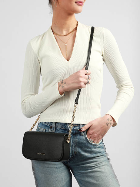 Cross Body Tas Saffiano David jones Zwart saffiano CM8419 ander zicht 1