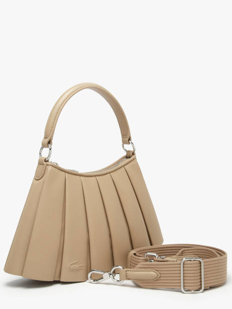 Schoudertas Lenglen Leder Lacoste Beige lenglen NU5011DP ander zicht 2