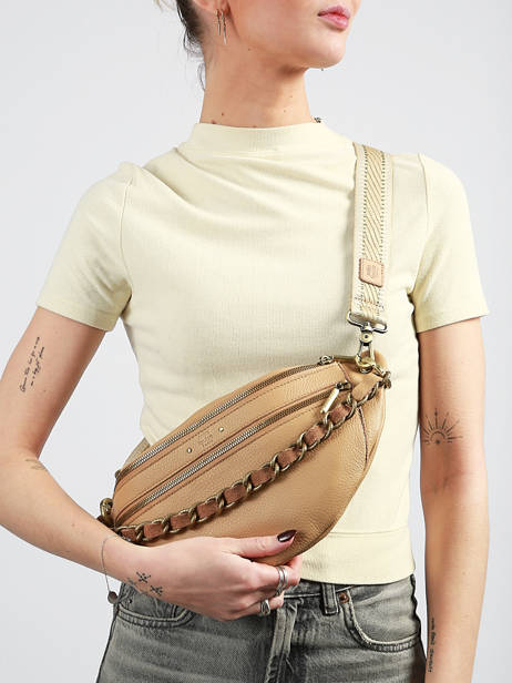 Heuptasje Leder Mila louise Beige vintage 23689C1 ander zicht 1