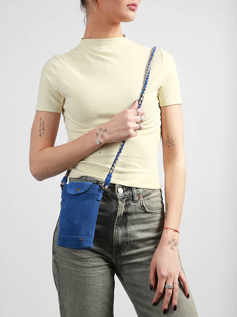 Cross Body Tas Brianna Leder Pieces Blauw brianna 17163616 ander zicht 1