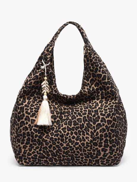 Schoudertas Leopard Katoen Miniprix Beige leopard L