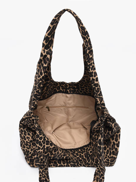 Schoudertas Leopard Katoen Miniprix Beige leopard L ander zicht 2