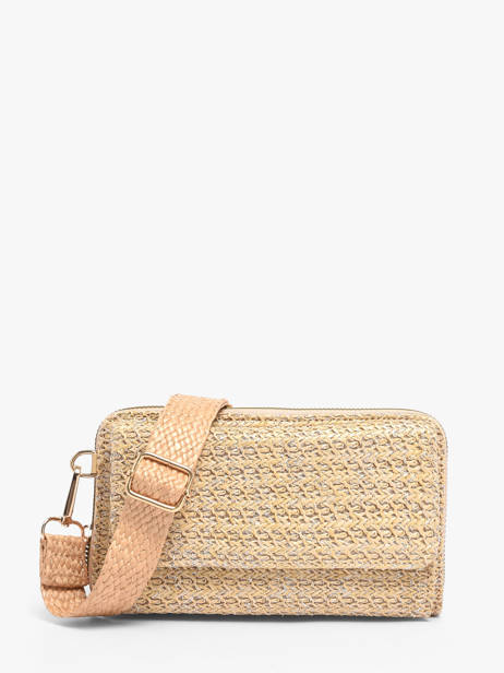 Portefeuille /cross Body Miniprix Beige raphia 1460