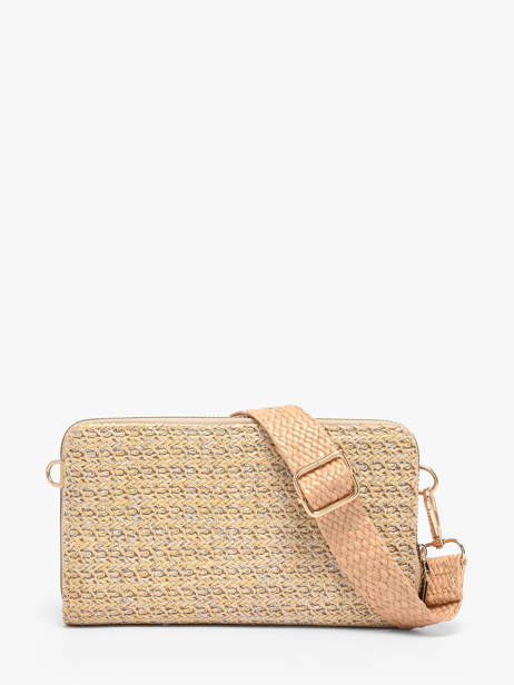 Portefeuille /cross Body Miniprix Beige raphia 1460 ander zicht 3