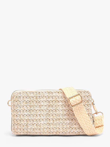 Portefeuille /cross Body Miniprix Beige raphia 1460 ander zicht 3