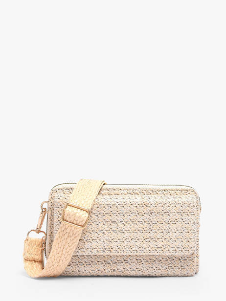 Portefeuille /cross Body Miniprix Beige raphia 1460
