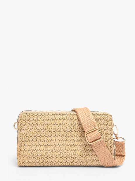 Portefeuille /cross Body Miniprix Beige raphia 1460 ander zicht 2