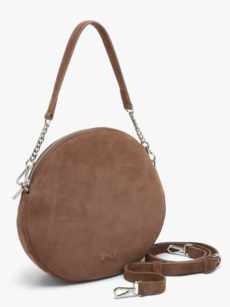 Schoudertas Anna Suède Leder Nathan baume Bruin nathan F0137 ander zicht 1