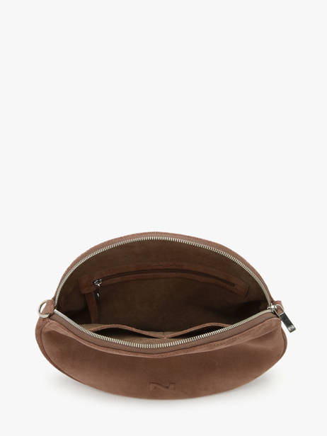 Schoudertas Anna Suède Leder Nathan baume Bruin nathan F0137 ander zicht 3