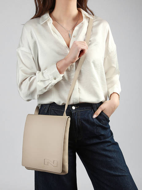 Cross Body Tas Dinant Leder Nathan baume Beige n city 3 ander zicht 1
