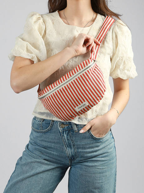 Belt Bag Custine Striped Gerecycleerd Katoen Rivedroite Rood spring striped CUSTSTRI ander zicht 1
