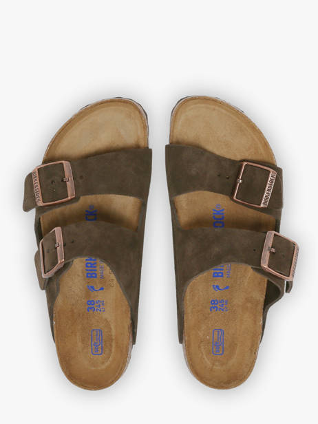 Slippers Uit Leder Birkenstock Bruin women 951313 ander zicht 3