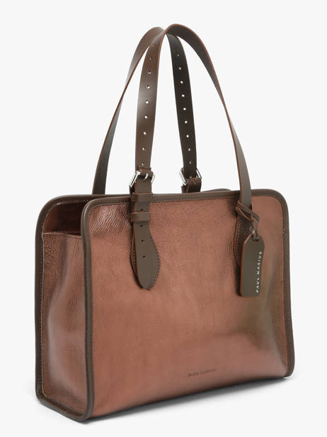 Schoudertas Vintage Leder Paul marius Bruin vintage CABAS ander zicht 1