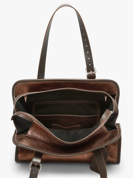 Schoudertas Vintage Leder Paul marius Bruin vintage CABAS ander zicht 2