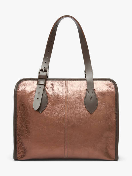 Schoudertas Vintage Leder Paul marius Bruin vintage CABAS ander zicht 3