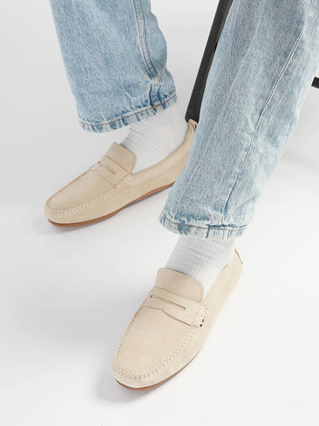Mocassins Uit Leder Tommy hilfiger Beige men 5789ACI ander zicht 1