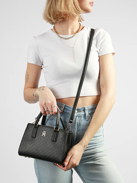 Handtas Th Daily Tommy hilfiger Zwart th daily AW18416 ander zicht 1