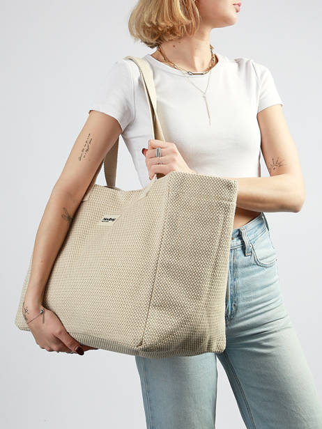 Schoudertas Tressage Katoen Hindbag Beige tressage TS ander zicht 1