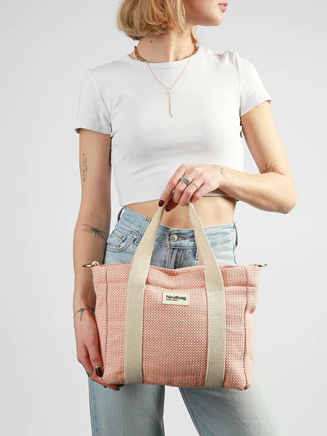 Handtassen Tressage Katoen Hindbag Roze tressage TS ander zicht 1