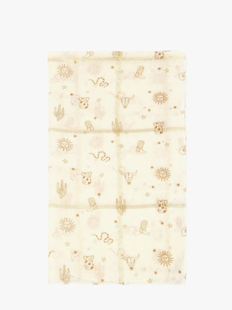 Sjaal Far West 120x120cm Pieces Beige tasselo 17146404