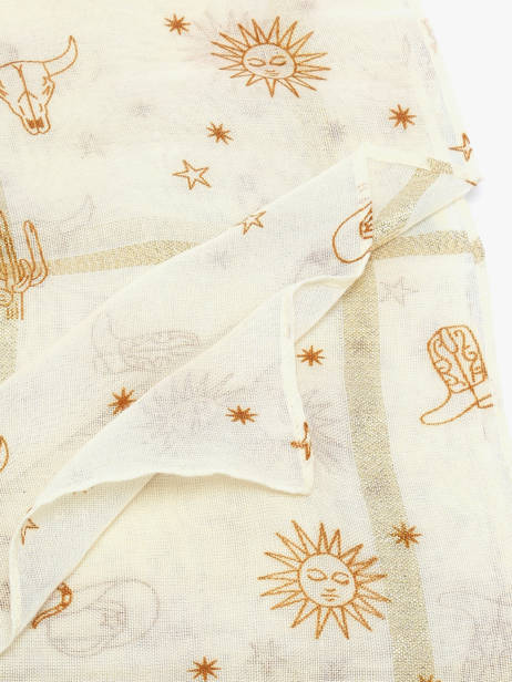 Sjaal Far West 120x120cm Pieces Beige tasselo 17146404 ander zicht 1