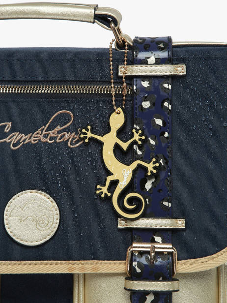Boekentas 2 Compartimenten Cameleon Blauw vintage fantasy PBVGCA38 ander zicht 6