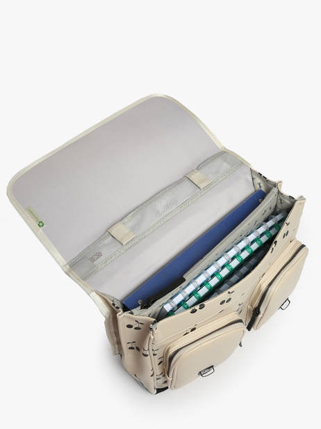 Boekentas 2 Compartimenten Cameleon Beige vintage north PBVWCA38 ander zicht 3