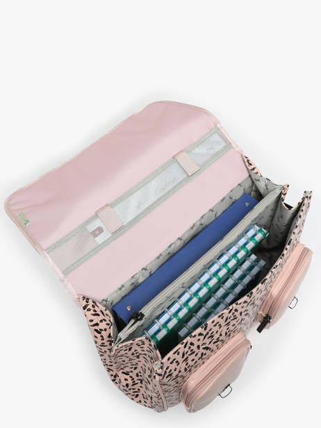 Boekentas 3 Compartimenten Cameleon Roze vintage north PBVWCA41 ander zicht 3